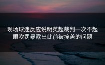 现场球迷反应说明英超裁判一次不起眼吹罚暴露出此前被掩盖的问题