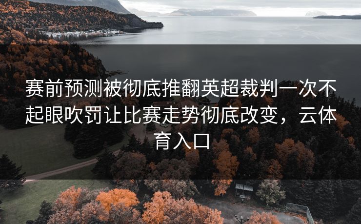 赛前预测被彻底推翻英超裁判一次不起眼吹罚让比赛走势彻底改变，云体育入口  第1张