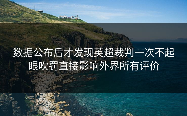数据公布后才发现英超裁判一次不起眼吹罚直接影响外界所有评价  第1张